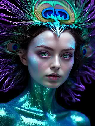 Midnight blue peacock gaze'