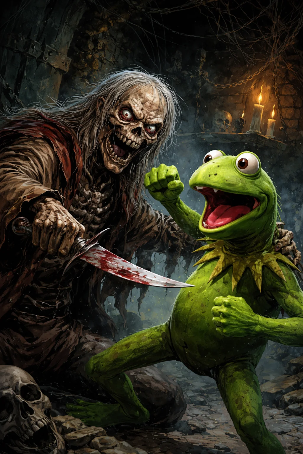 Cryptkeeper fighting Kermit picture 1 of 1