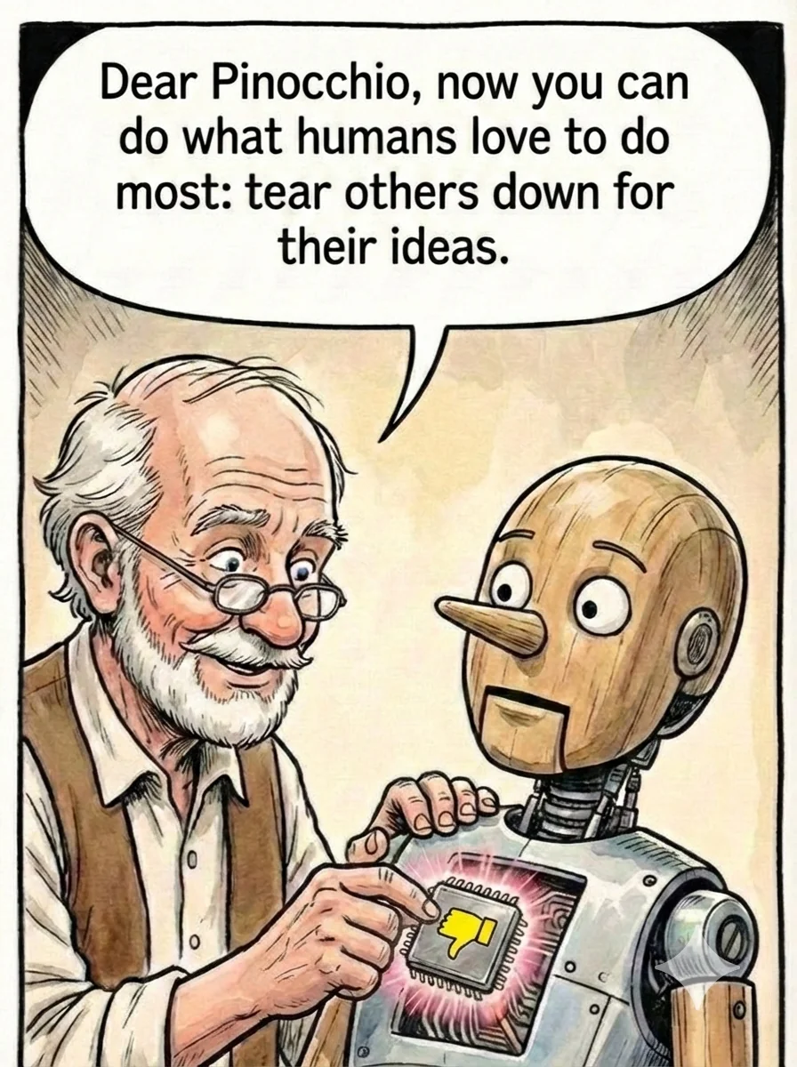 Wise Geppetto prepares his son for social media. picture 1 of 1