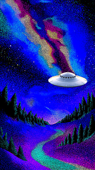 Clouds, Stars, Ufos, dragonball all the good stuff.✌️ Made with midjourney and photoshop.'