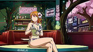 Nami as waitress'