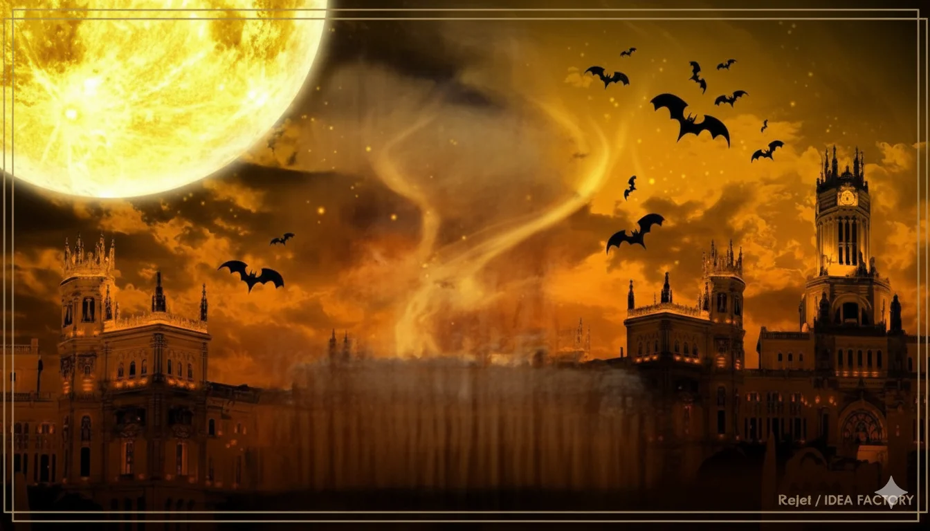 Mysterious Gothic castle under the yellow moonlight 🌕 picture 1 of 1