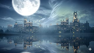 Moon, castle and the night 🌃🌕'