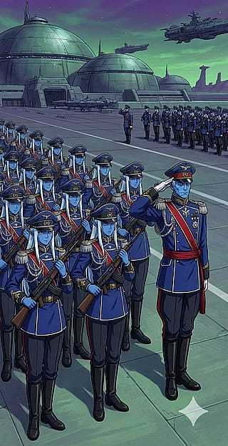 The great Visceral german empire (alien moderator in Kampfer anime )'
