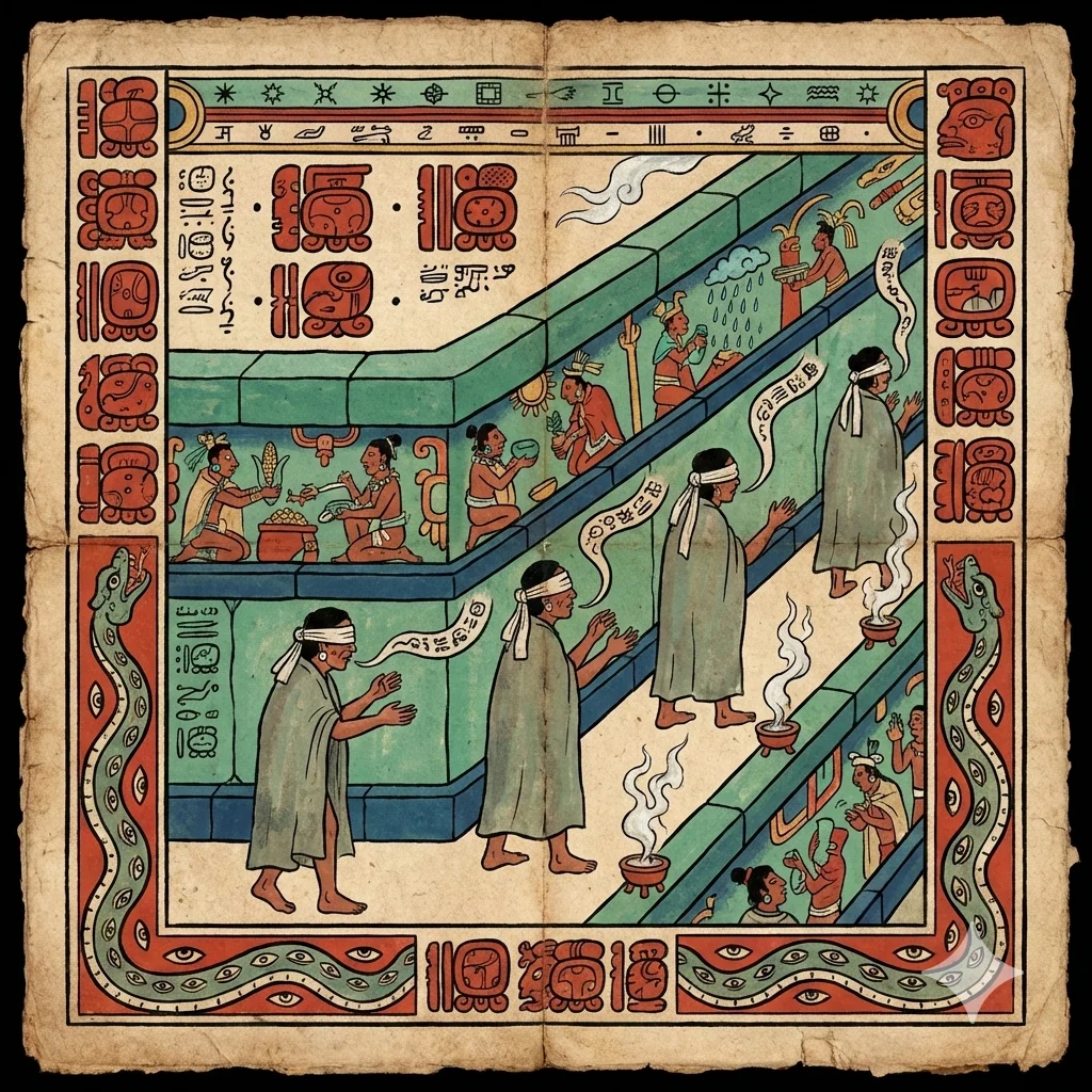 Maya manuscript of Purgatory based on Dante's Purgatory picture 1 of 10