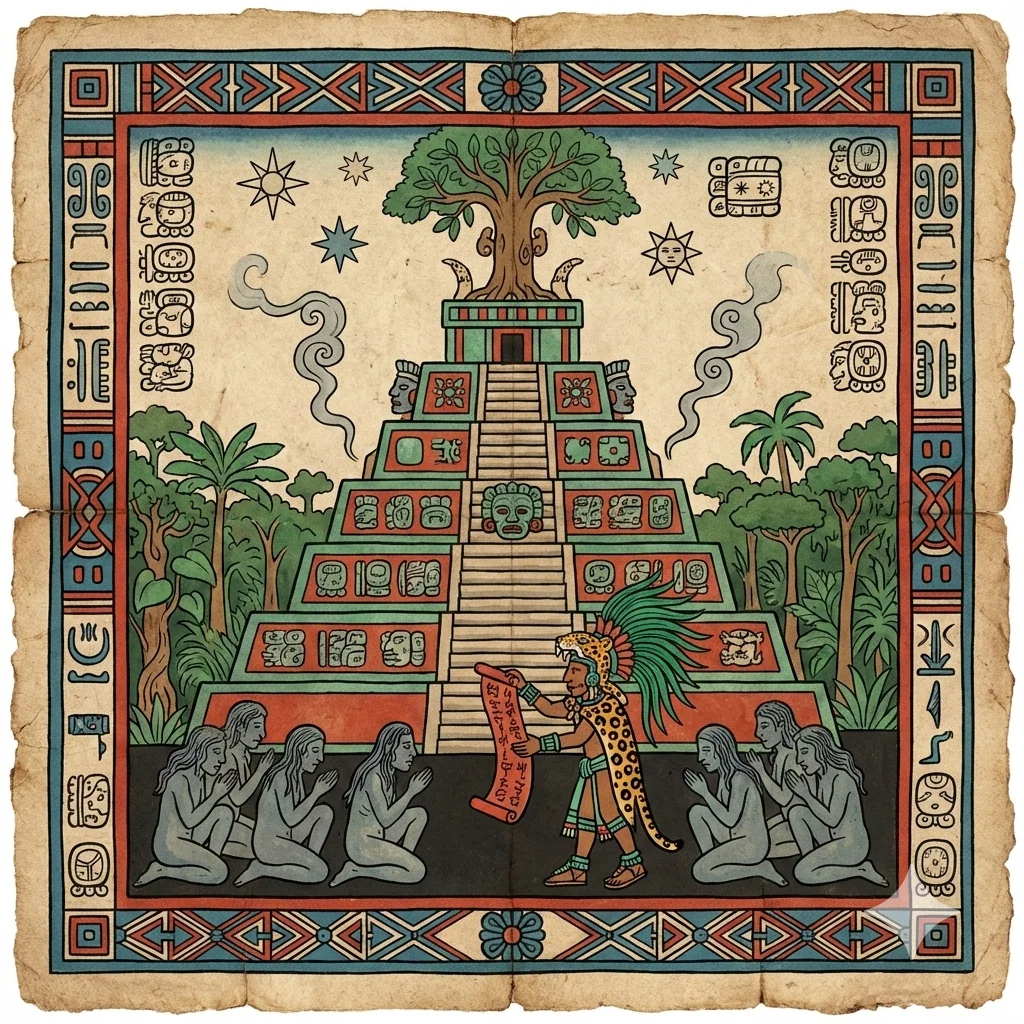 Maya manuscript of Purgatory based on Dante's Purgatory picture 4 of 10