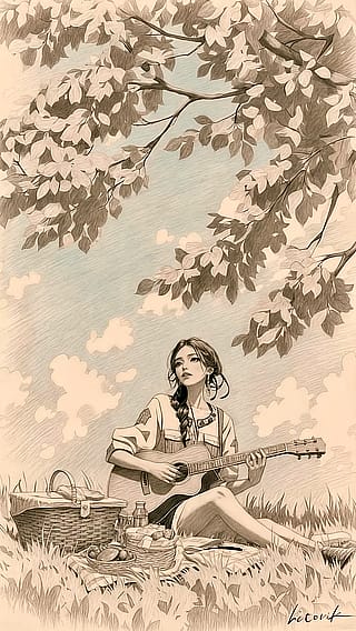 Acoustic Notes in the Spring Sky / Phone Wallpaper Archives'