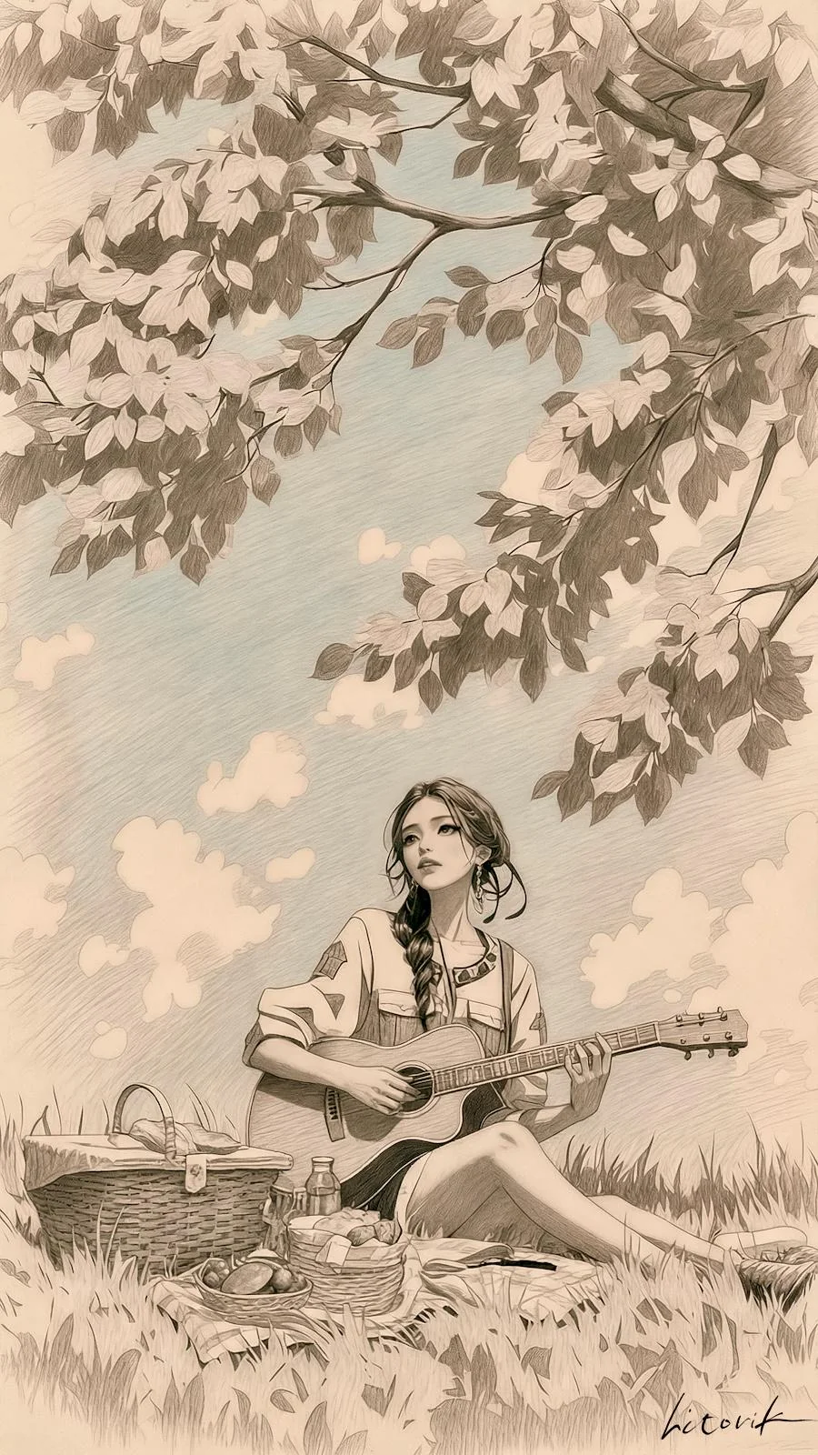 Acoustic Notes in the Spring Sky / Phone Wallpaper Archives picture 1 of 1