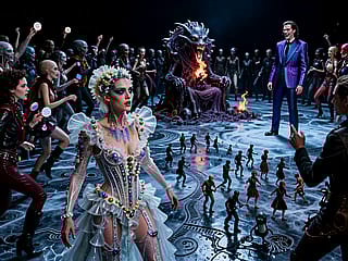 Carnival queen in starlit abyss'