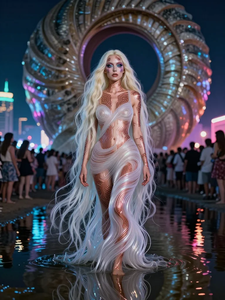 Silver mirror, water whispers, sculpted circles picture 1 of 1