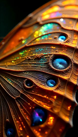 A close-up photograph of a butterfly's wing.'