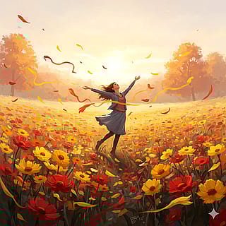 Where autumn flowers untie their streamers, may I frolic openly without fear.'