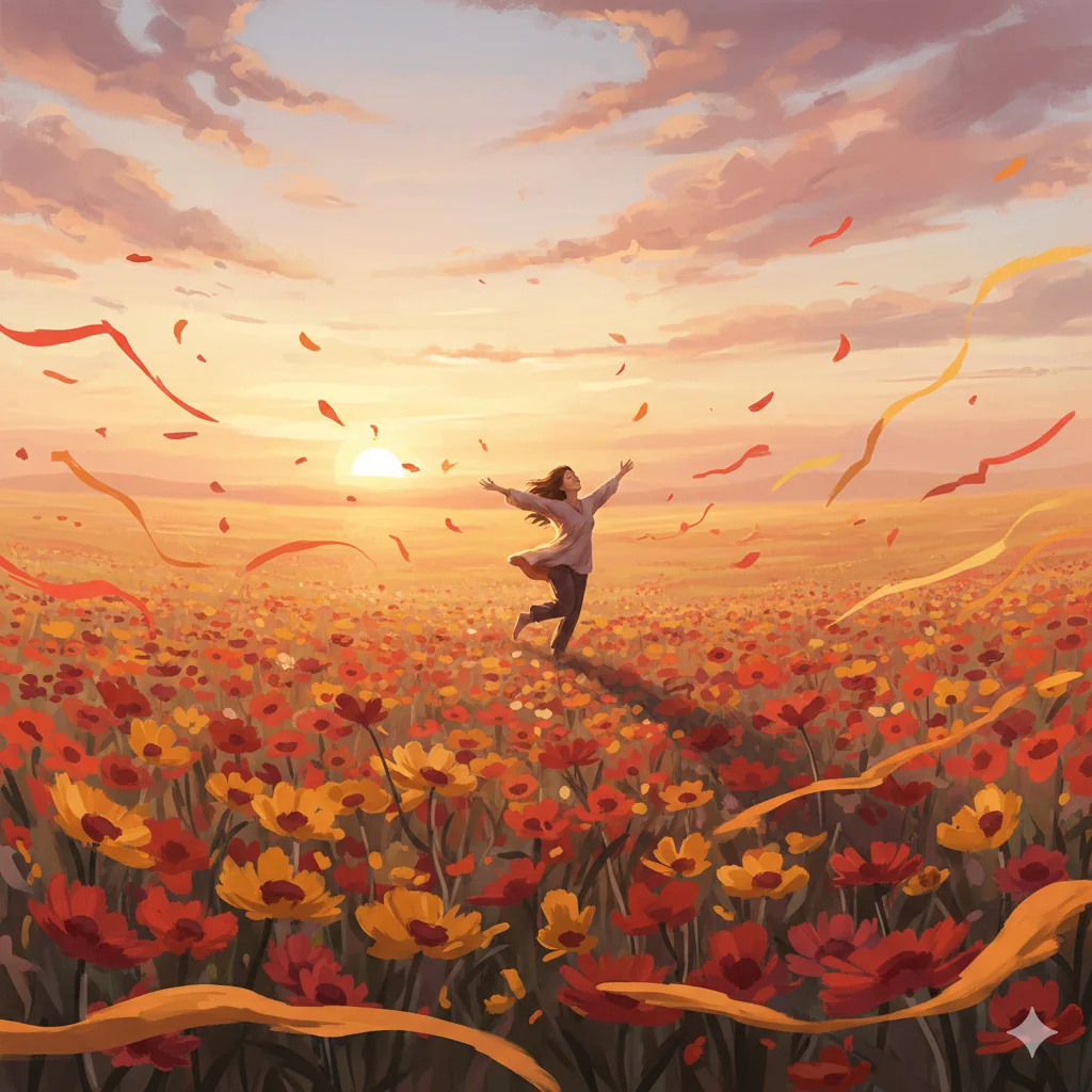 Where autumn flowers untie their streamers, may I frolic openly without fear. picture 2 of 2