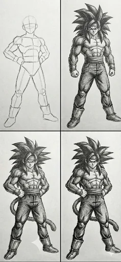 Used AI to bring my custom SSJ4 concept to life—what should his name be? picture 1 of 1