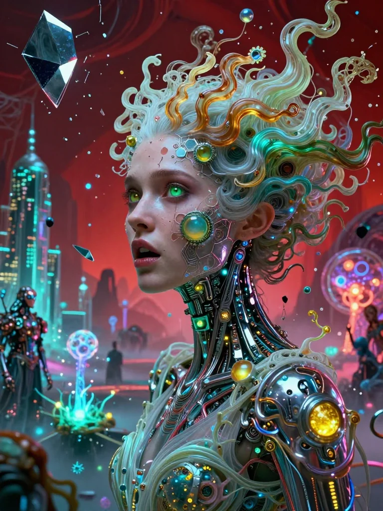 Electric heart in cosmic dusk picture 1 of 1