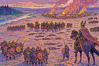 A fanciful rendition of the final of the Batlle of Nedao 454 CE'