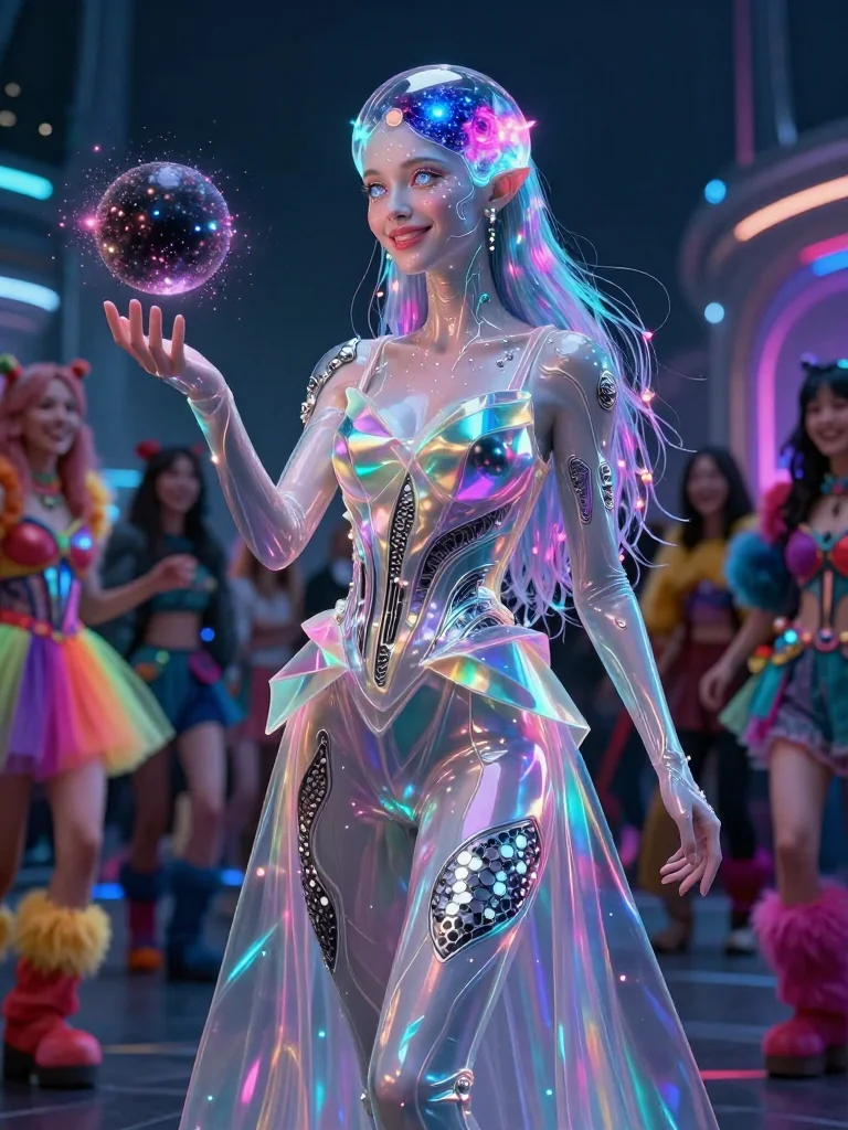 Glowing waves in a midnight prism picture 1 of 1