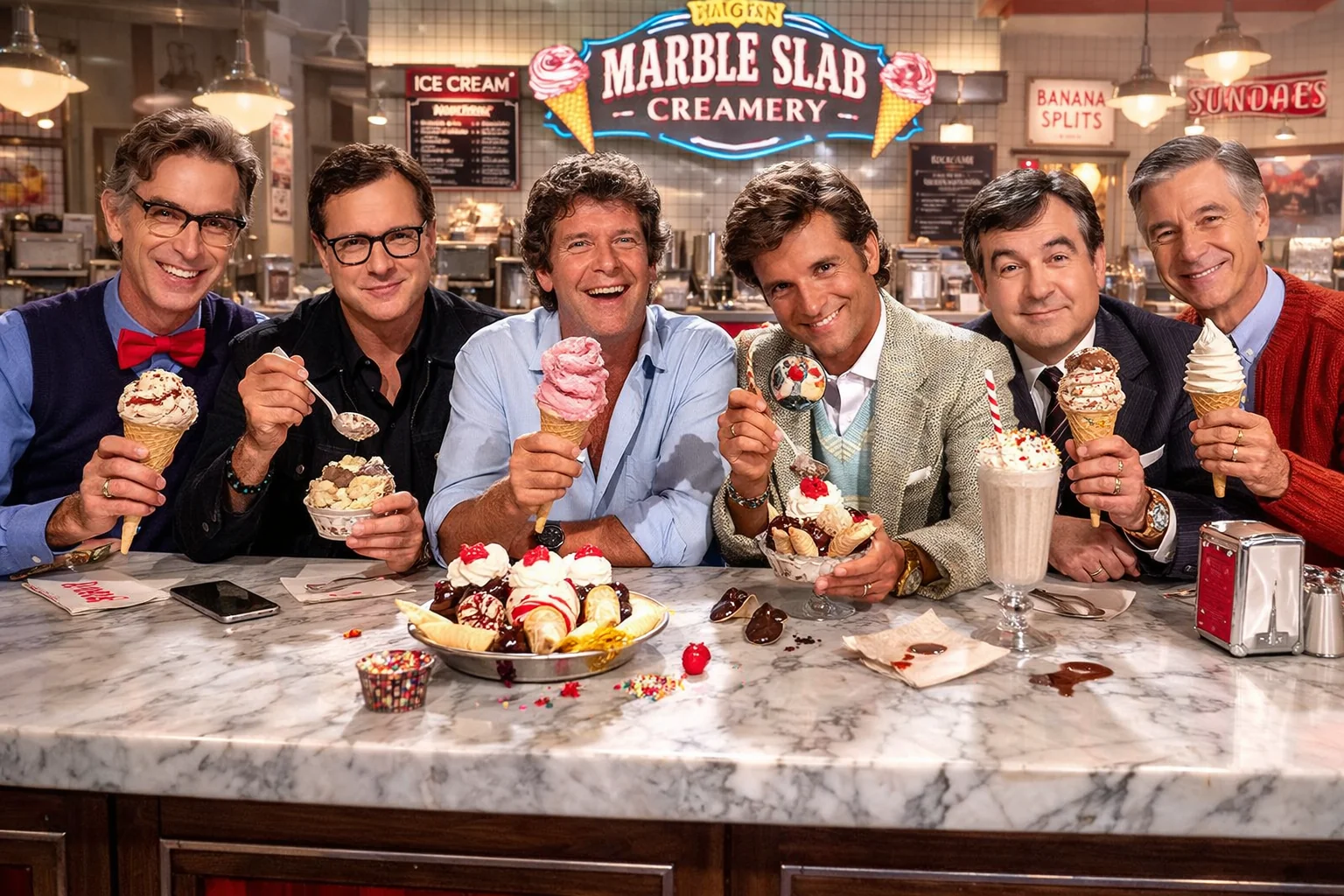 tv dads plus mr rogers in marble slab picture 1 of 1