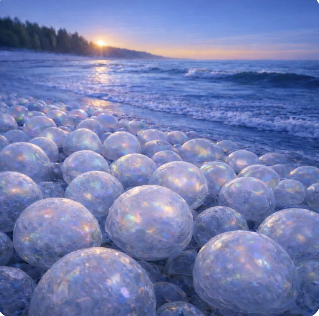 Ice balls along freezing shorelines — recreated picture 1 of 1