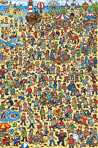 asked ai to make a wheres waldo'