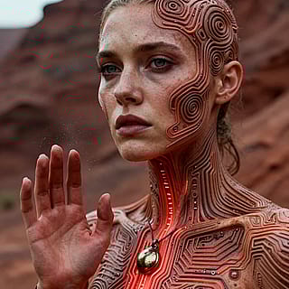 Silicon skin under sunlit sand'