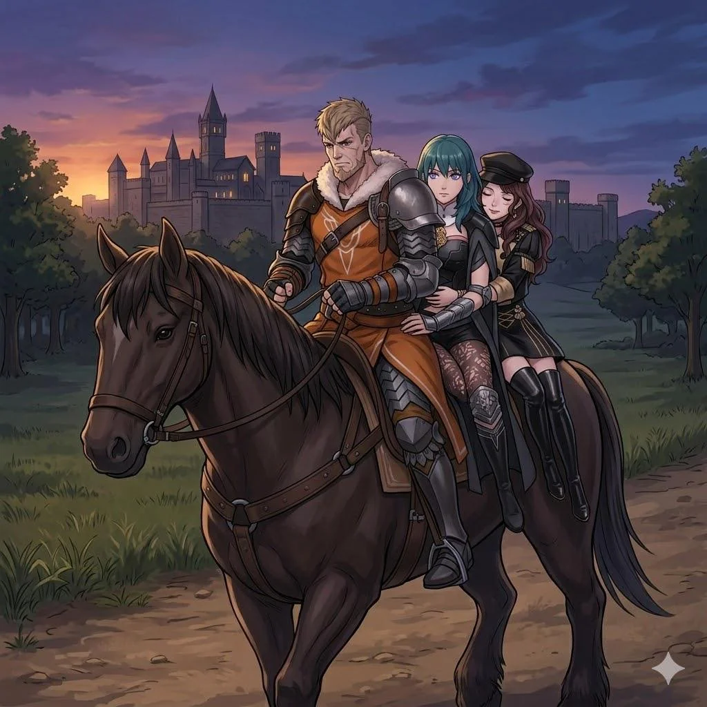 Fire Emblem Three Houses Byleth Dorothea and Jeralt art picture 1 of 1