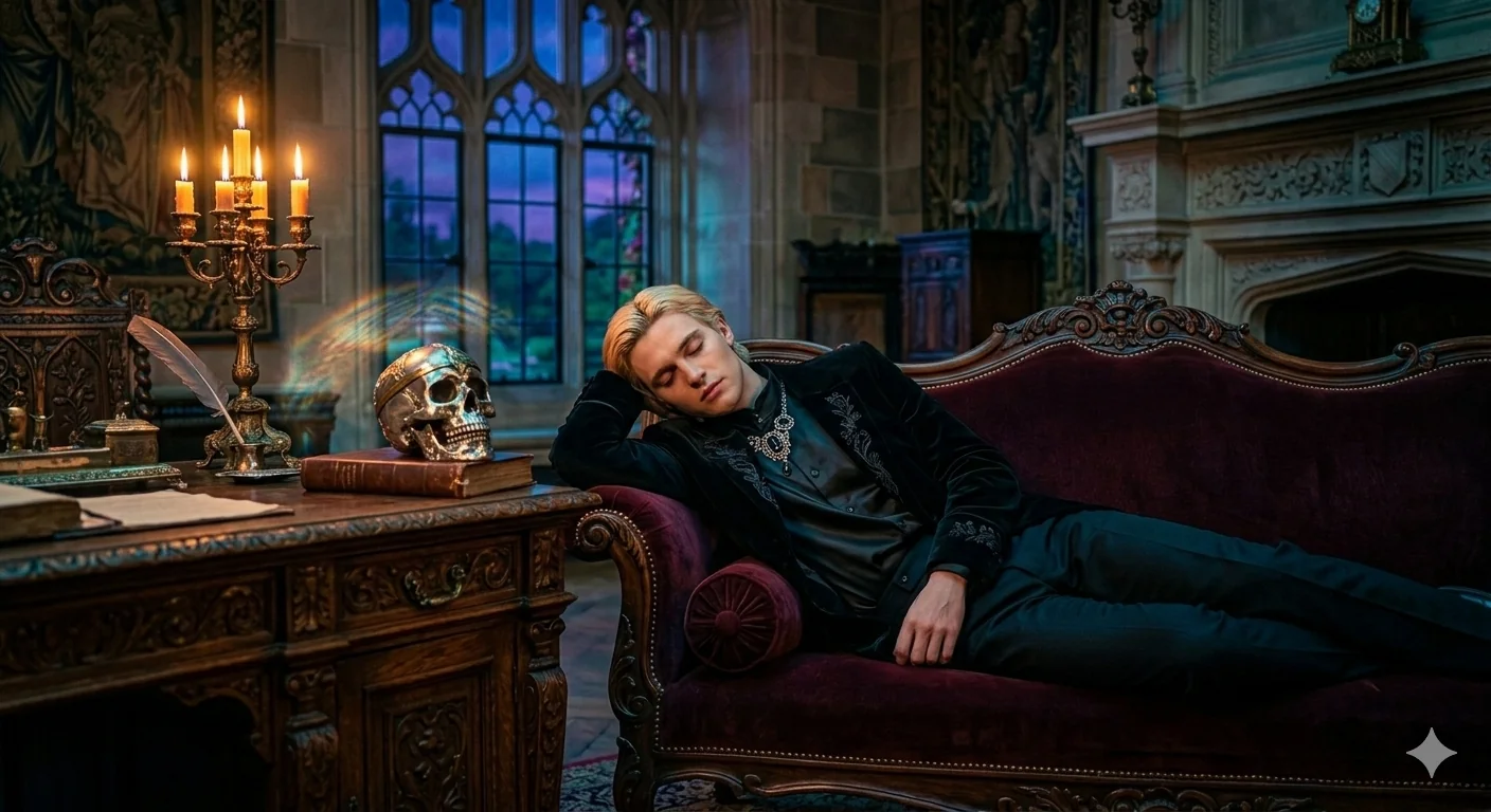 Sleeping vampire prince inside a gothic castle 🏰 picture 1 of 1