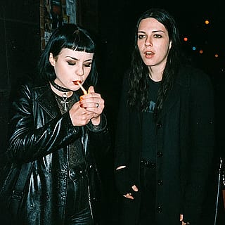 Midnight muse in black leather'