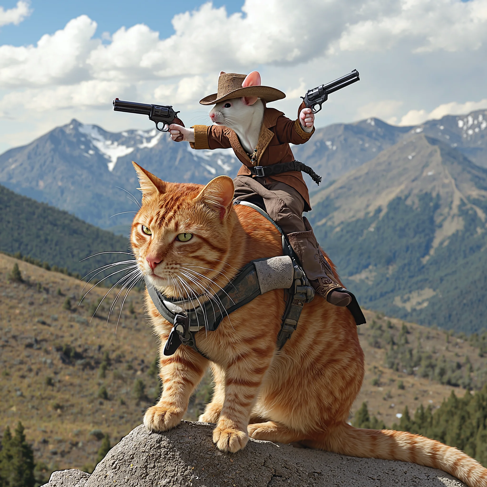 Cowboy mice riding cats picture 2 of 6