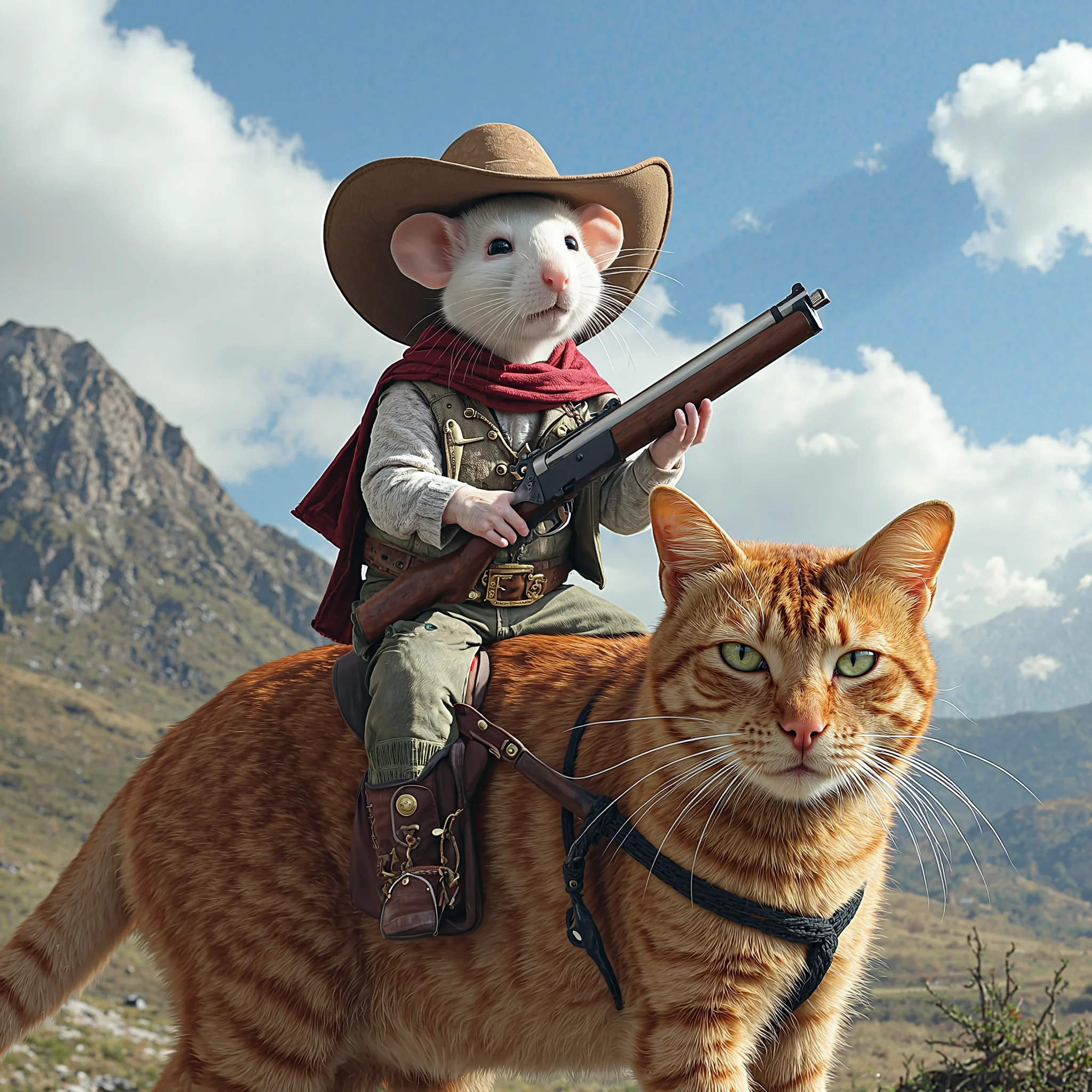 Cowboy mice riding cats picture 3 of 6