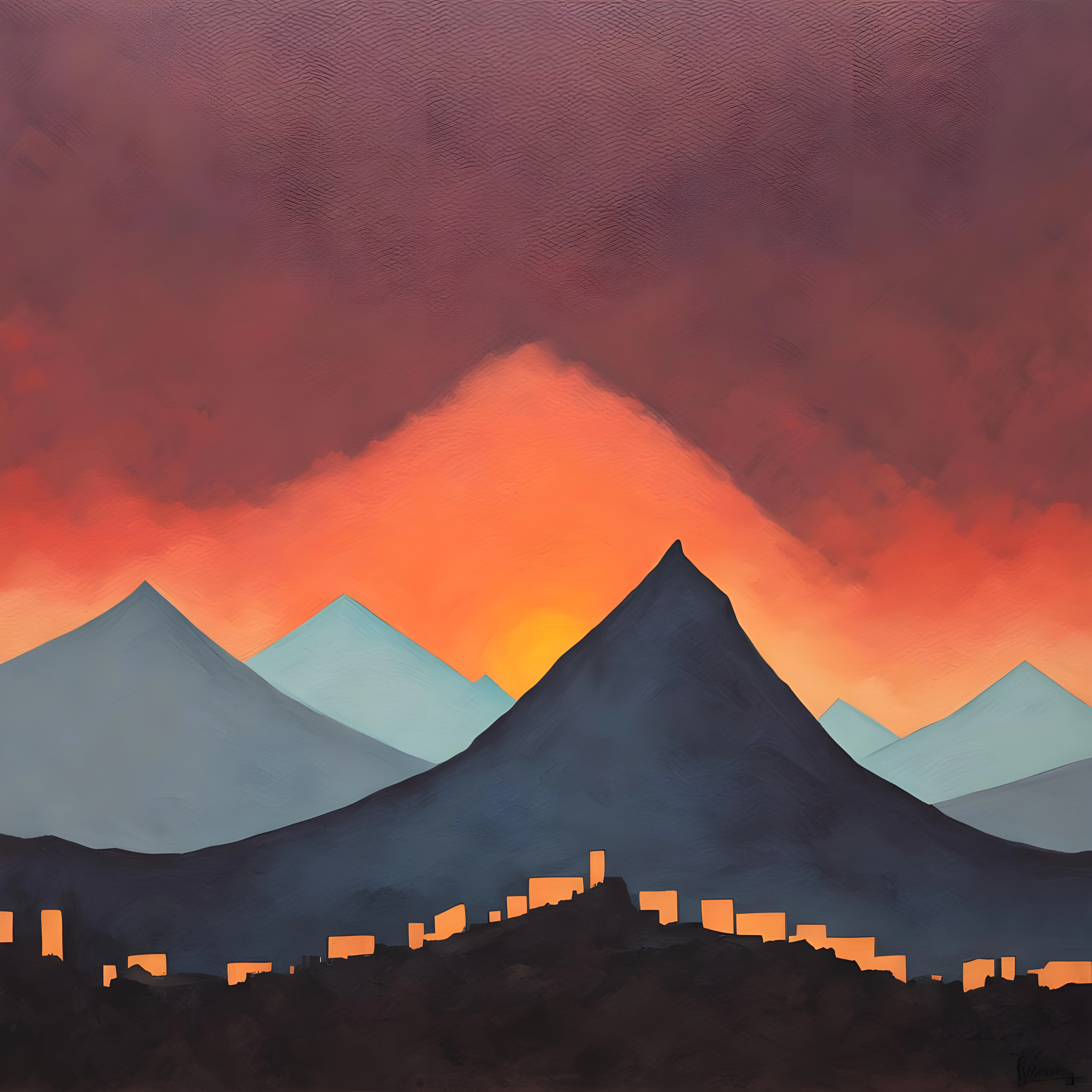 618 J. M. W. Turner - 8 November 2025 - ‘Lucerne’ Sketchbook - The Rigi at Sunset, with Lucerne Cathedral. The majority of the studies in this roll sketchbook seem to be of the Lake of Lucerne; the Rigi appears on ff. 13v, 15v, 16v, 17v, 18v, 20v, 24v. #textoimage #texttoimage #aiart #williamturner picture 1 of 1