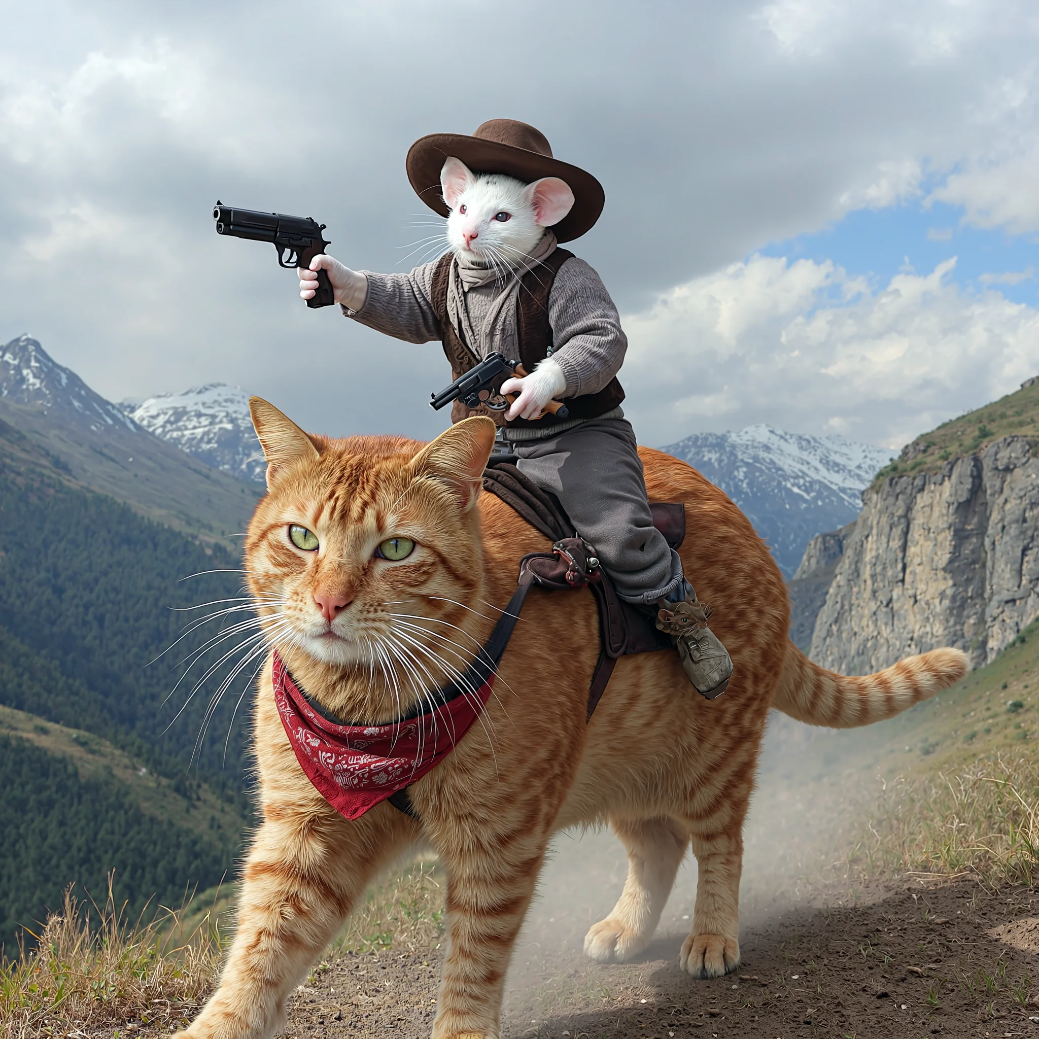 Cowboy mice riding cats picture 5 of 6