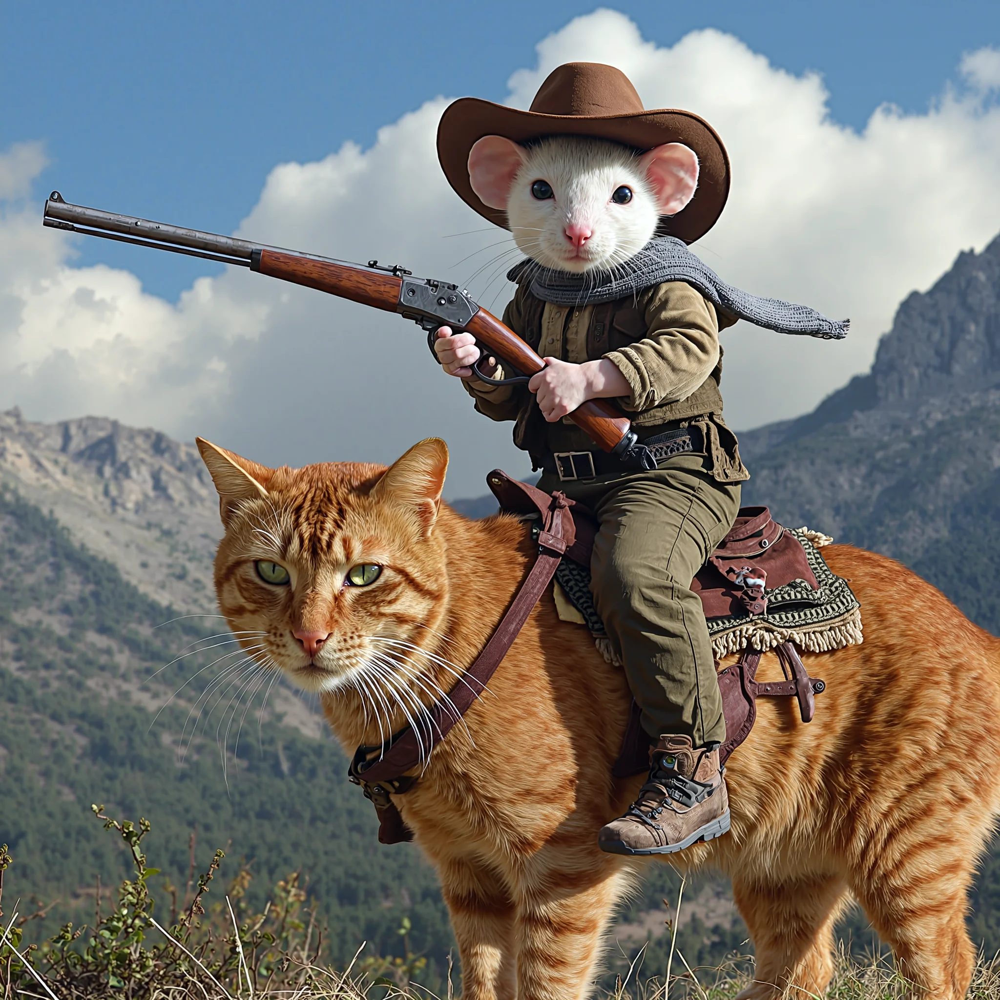 Cowboy mice riding cats picture 6 of 6