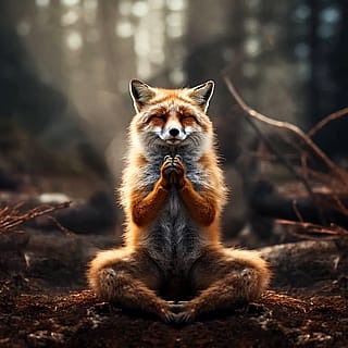 Fox in lotus pose 🦊❤️😍'