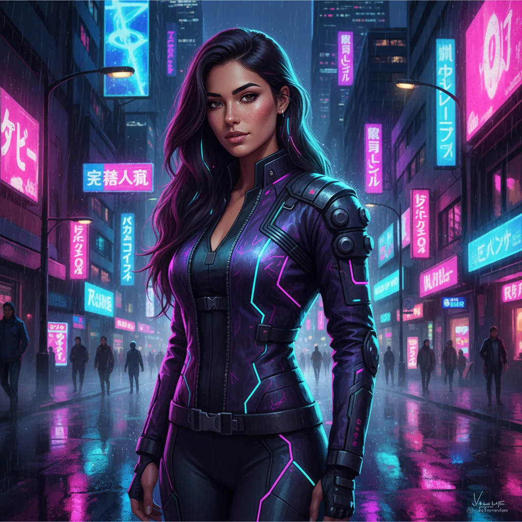 Cyberpunk protagonist energy. What’s her story? picture 1 of 1
