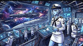Alien moderator navy in kämpfer anime'