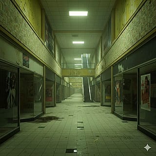I had a dream where I was in a backrooms-like mall:'