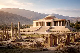 The grand modern temple in Persepolis'