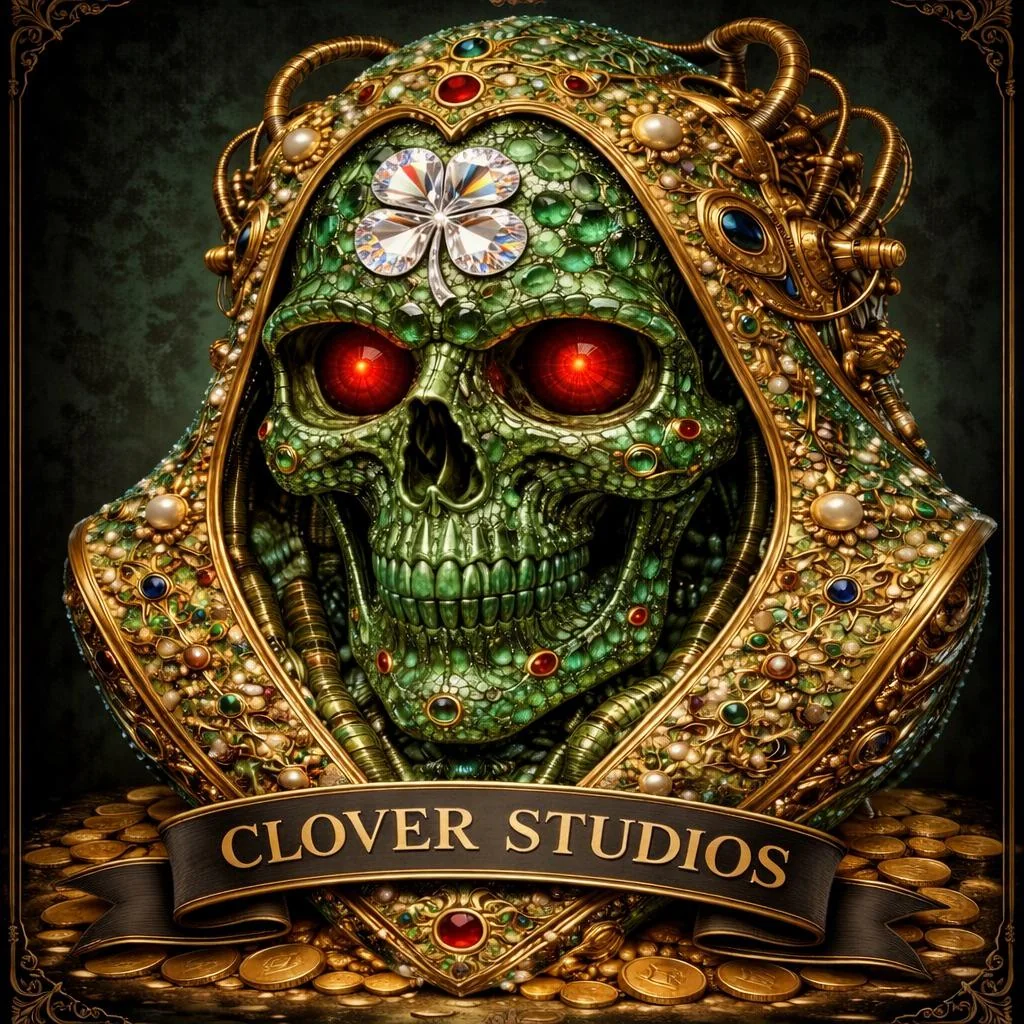 Baroque Cyberpunk Skull Emblem & Diamond Clover Studios Concept picture 1 of 1