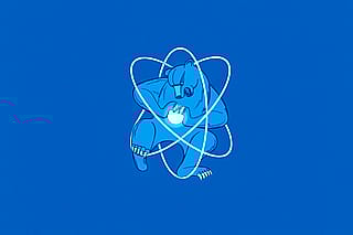 Zheleznogorsk flag in Cherenkov radiation blue'