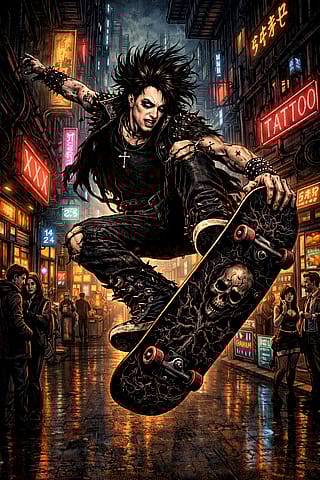 Neon Alley Kickflip'