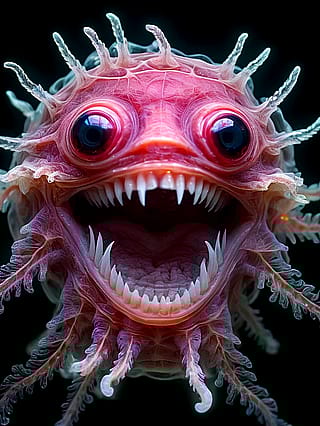 Red glow in midnight abyss'