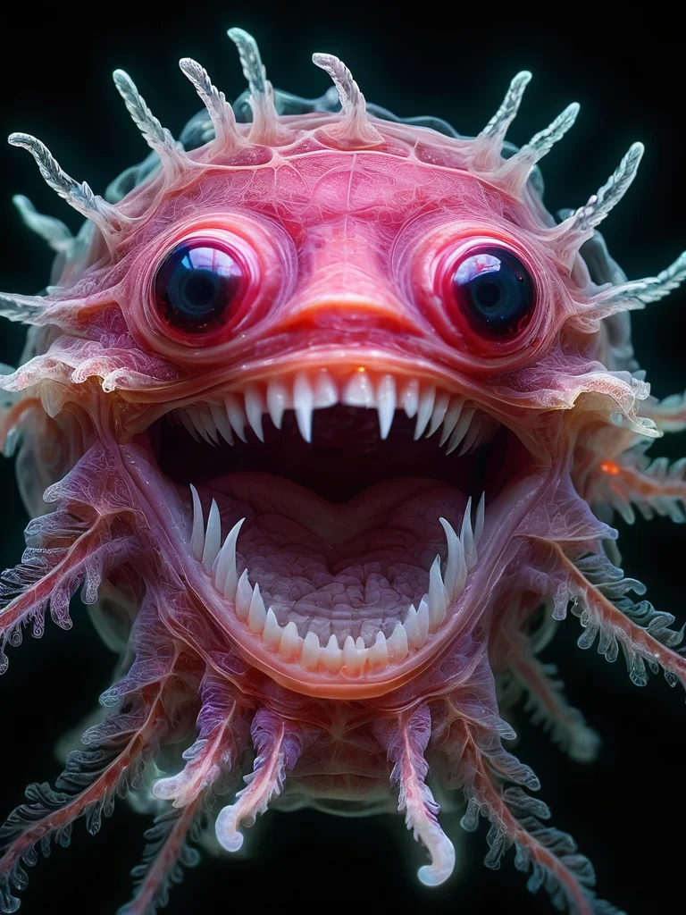 Red glow in midnight abyss picture 1 of 1