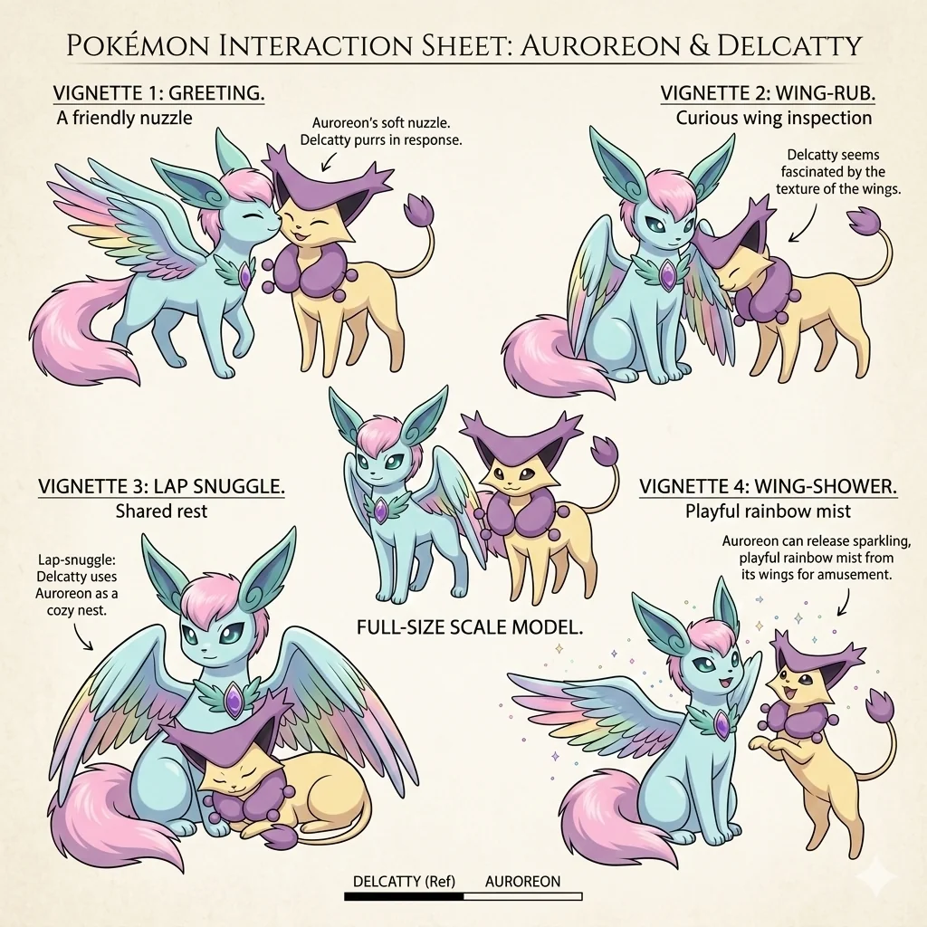 Auroreon and Delcatty Character Sheet picture 1 of 1