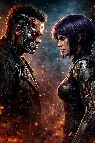 The Terminator vs. Motoko Kusanagi'