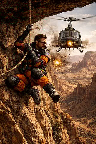 Gordon evades an attack helicopter in the Surface Tension scene of Half-Life (1979)'