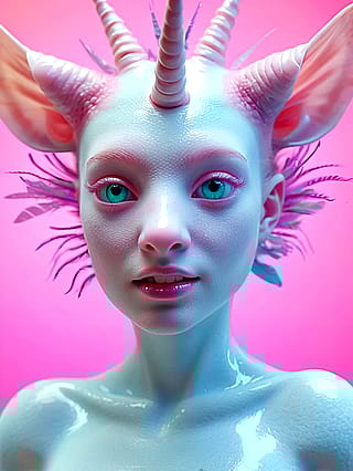 Blue eyes whisper in pink silence'