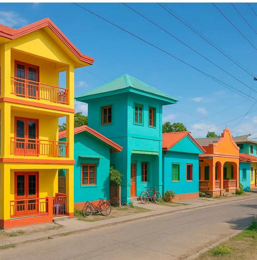 The same housing neighborhood across the multiverse. One of the versions is on fire. picture 1 of 8