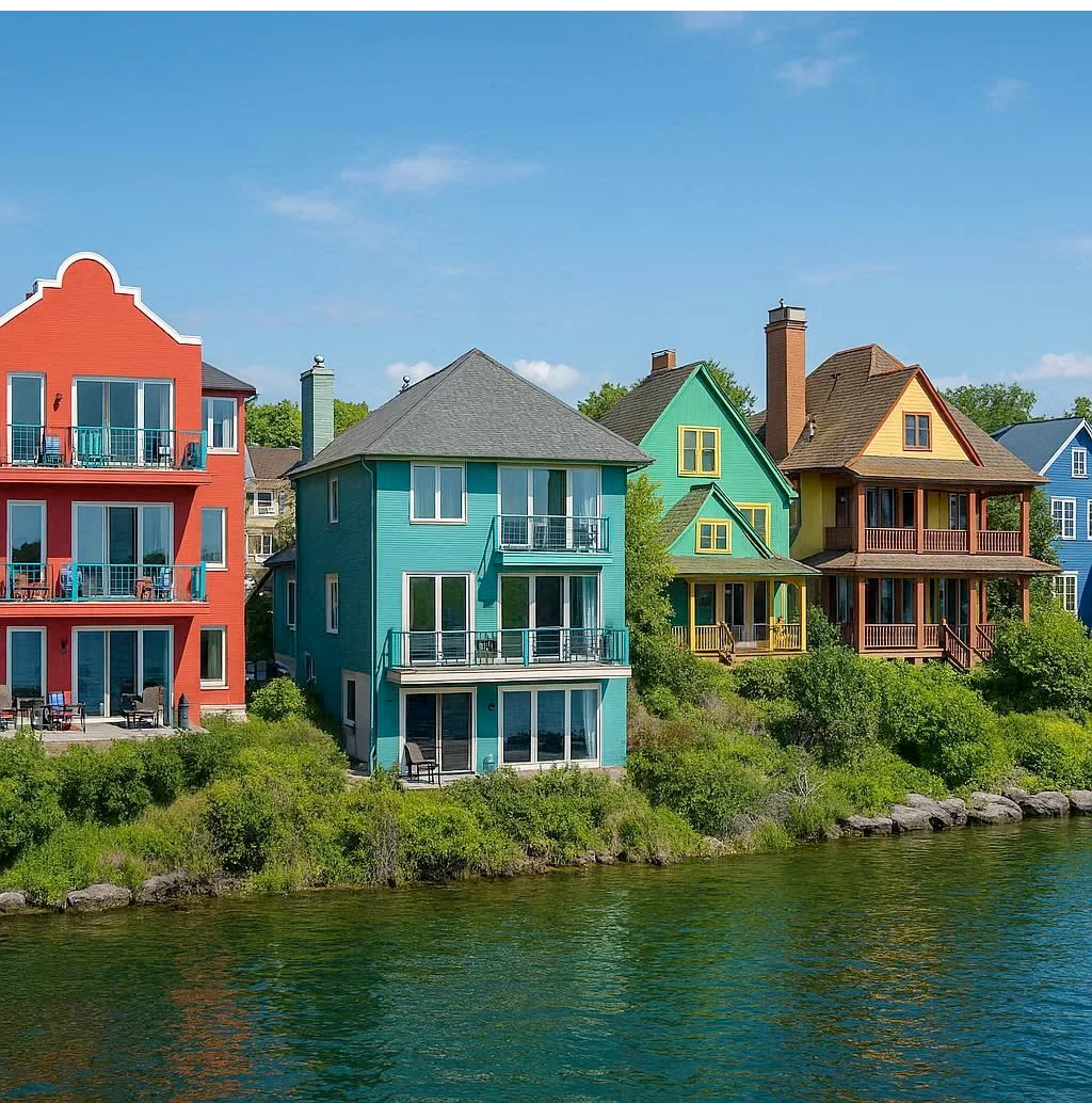 The same housing neighborhood across the multiverse. One of the versions is on fire. picture 3 of 8