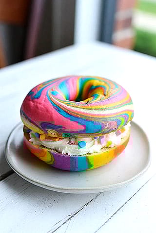 Rainbow Bagel From 2016 With a Ton of Funfetti Frosting Inside'